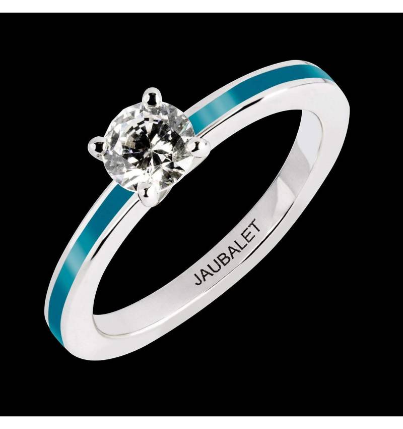 Diamond Engagement Ring Pink Lacquer White Gold Judith One Laque Diamond Engagement Ring Pink Lacquer White Gold Judith One Laque