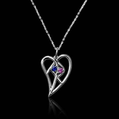 Pink Sapphire Pendant Gold Coeur 