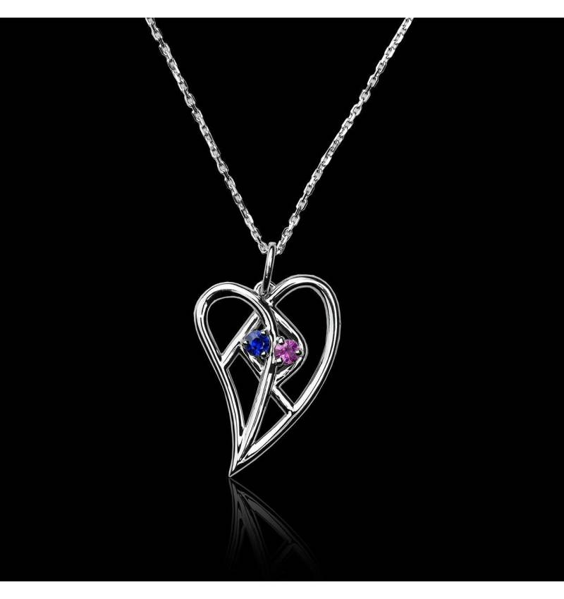 Pink Sapphire Pendant Gold Coeur 