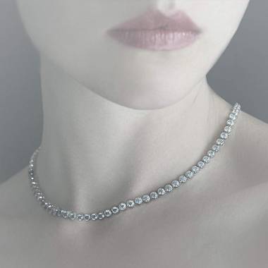 Blue Sapphire Necklace Gold Perle de Diamants 