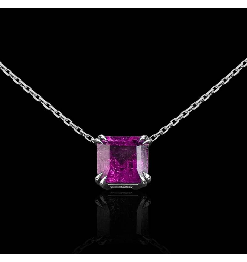 Pink Sapphire Pendant Gold Griffes d'amour