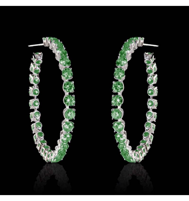 Emerald Earrings Gold Créoles