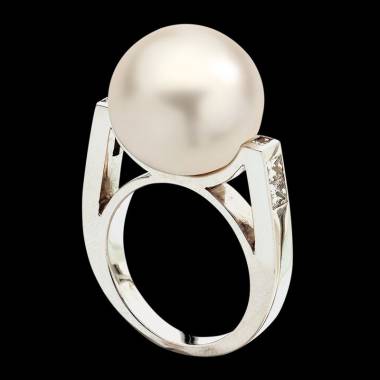 Bague Perle blanche Princesse Bora Bora