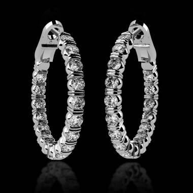 Diamond Earrings Diamond Paving Gold Créoles Inside