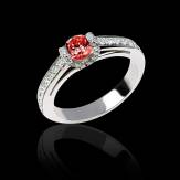 Ruby engagement ring diamond paving white gold Hera