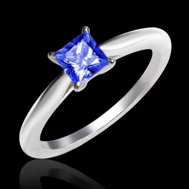 Blue sapphire engagement ring white gold My Love