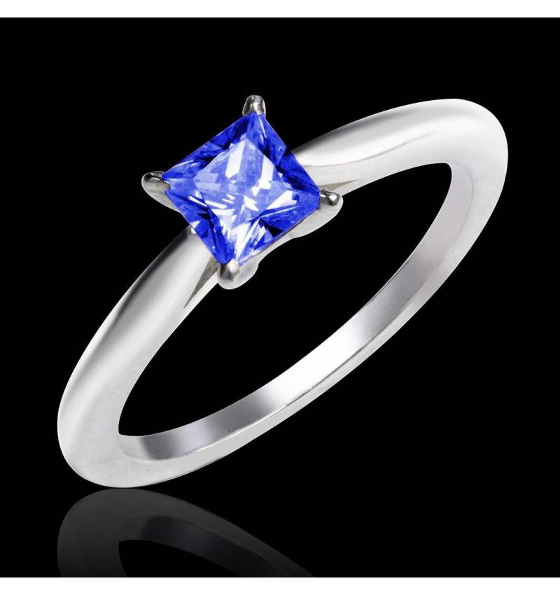 Blue sapphire engagement ring white gold My Love