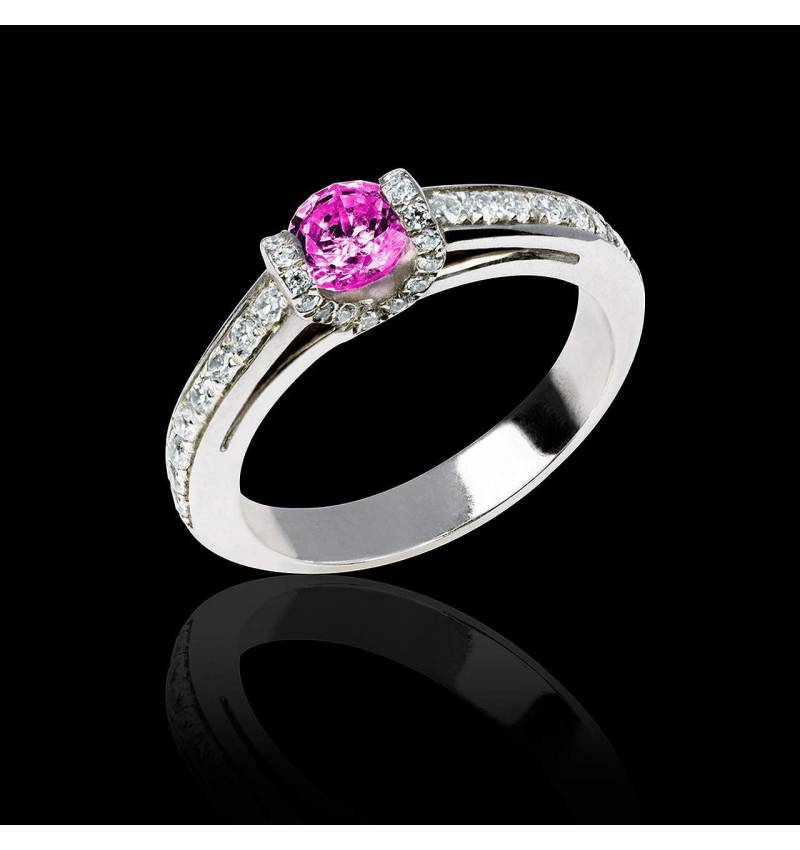 Pink Sapphire Engagement Ring White Gold Hera