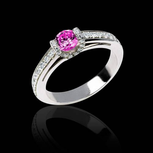 Pink Sapphire Engagement Ring White Gold Hera