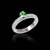 Emerald Engagement Ring White Gold Orphee