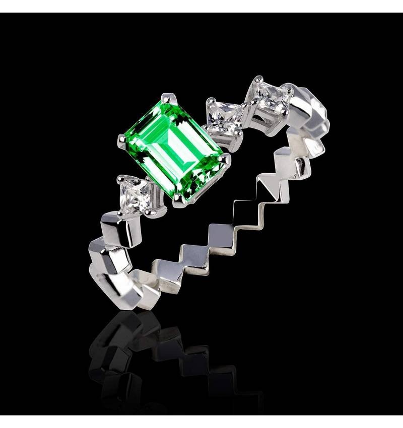 Emerald Engagement Ring White Gold Elsa Emerald Engagement Ring White Gold Elsa