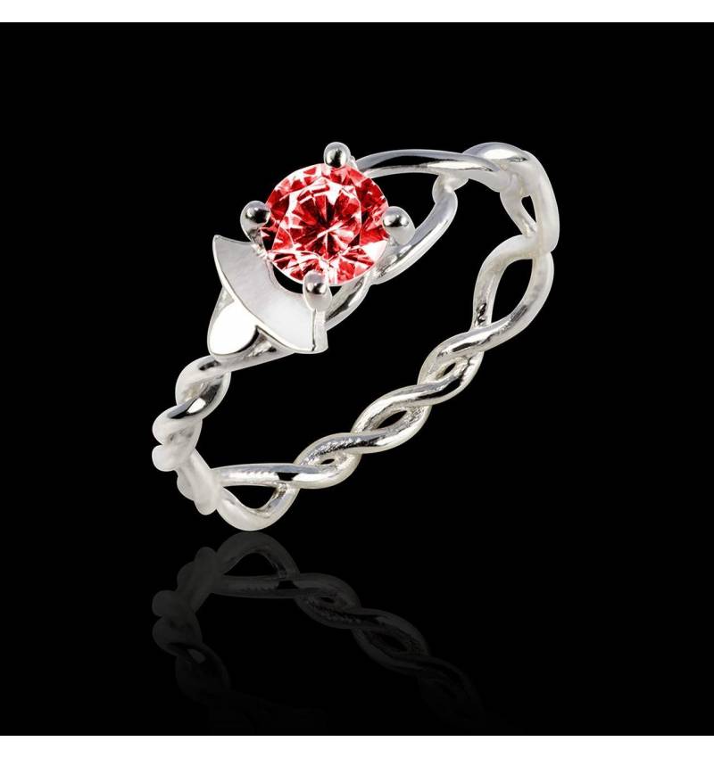 Ruby Engagement Ring White Gold  Vigne