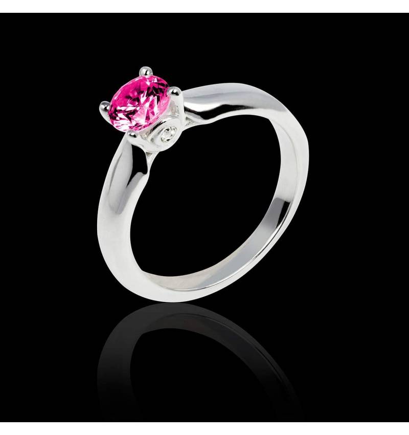 Pink sapphire engagement ring white gold Motherhood