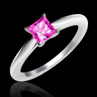 Pink Sapphire Engagement Ring White Gold My Love