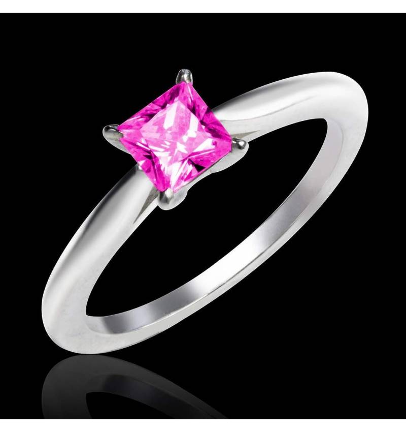 Pink Sapphire Engagement Ring White Gold My Love