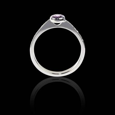 Ruby Engagement Ring White Gold Moon