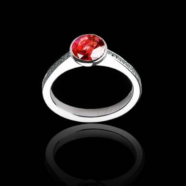Ruby Engagement Ring White Gold Moon