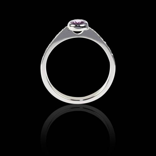 Blue Sapphire Engagement Ring White Gold Moon