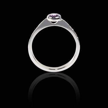 Pink Sapphire Engagement Ring White Gold  Moon