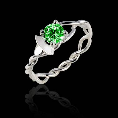 Emerald Engagement Ring White Gold Vigne 