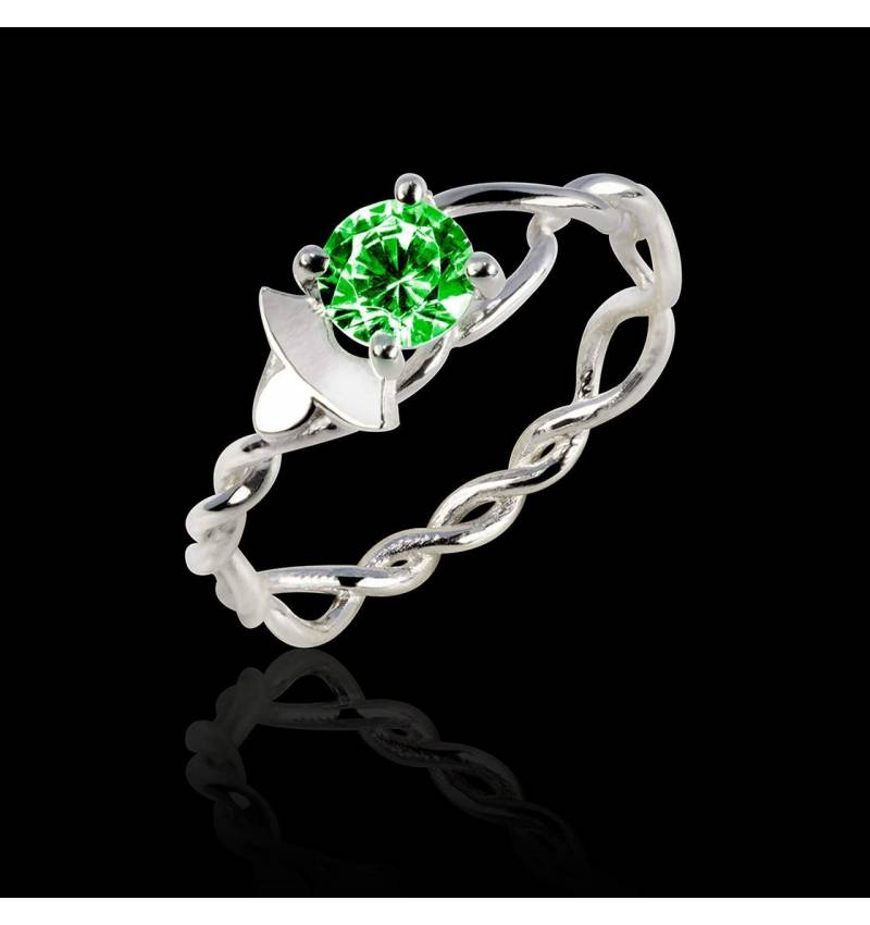 Emerald Engagement Ring White Gold Vigne 