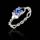 Blue Sapphire Engagement Ring White Gold  Vigne 