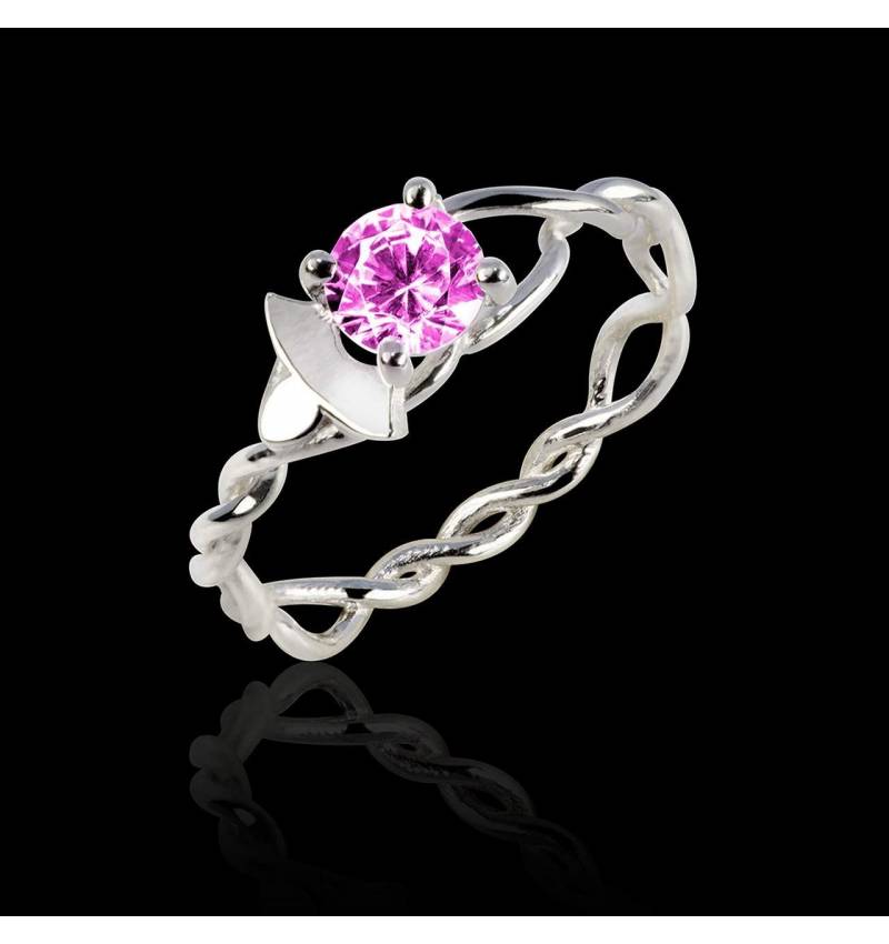 Pink Sapphire Engagement Ring White Gold Vigne