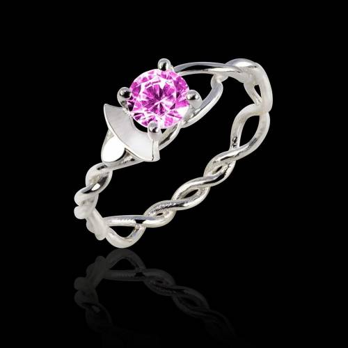 Pink Sapphire Engagement Ring White Gold Vigne