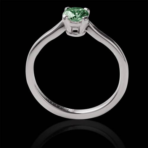 Emerald Round Engagement Ring White Gold Vanessa Solo 