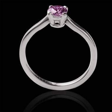 Pink Sapphire Round Engagement Ring White Gold Vanessa Solo