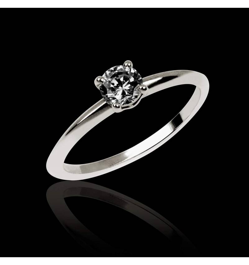 Black Diamond Engagement Ring White Gold Valentina