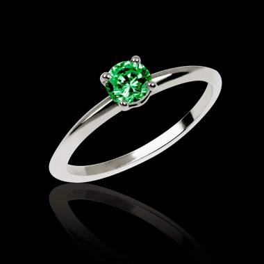 Emerald Engagement Ring White Gold Valentina