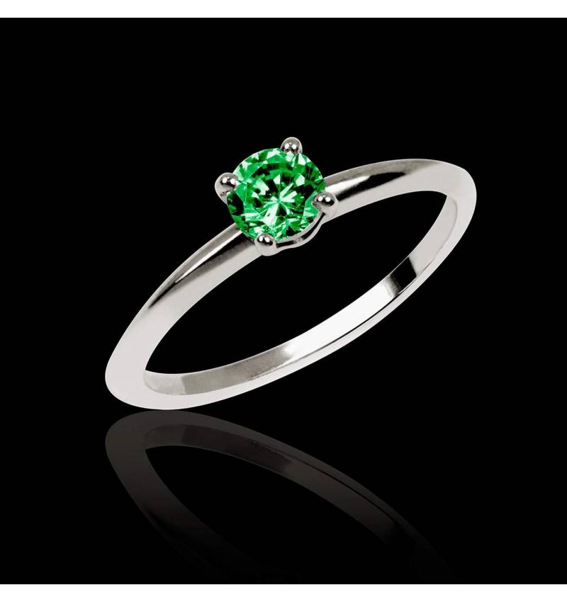 Emerald Engagement Ring White Gold Valentina