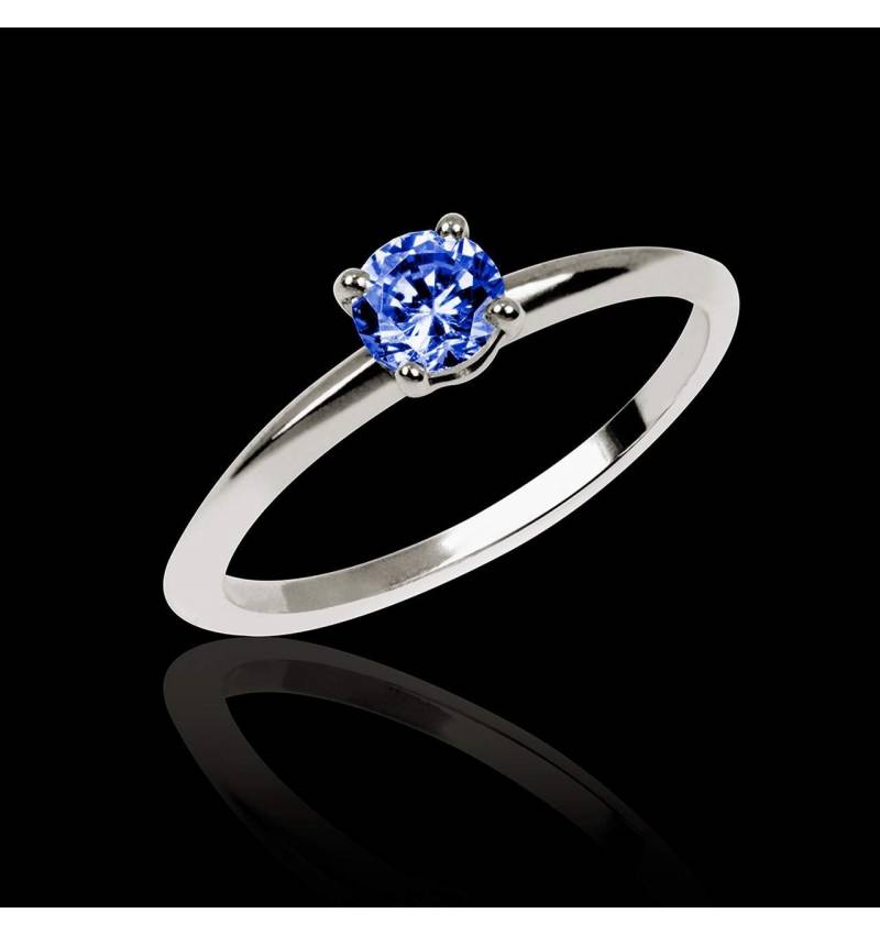 Blue Sapphire Engagement Ring White Gold  Valentina