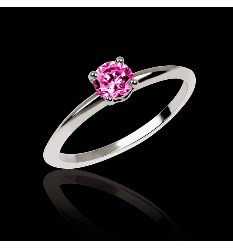 Pink sapphire Engagement Ring White Gold  Valentina