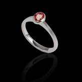 Oval ruby engagement ring white gold Moon solo