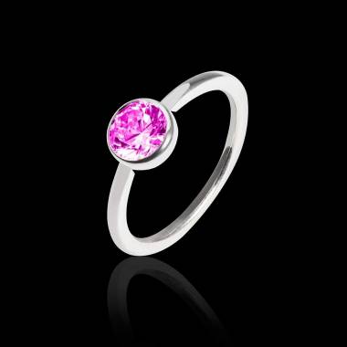 Pink sapphire Engagement Ring  White Gold Cristina