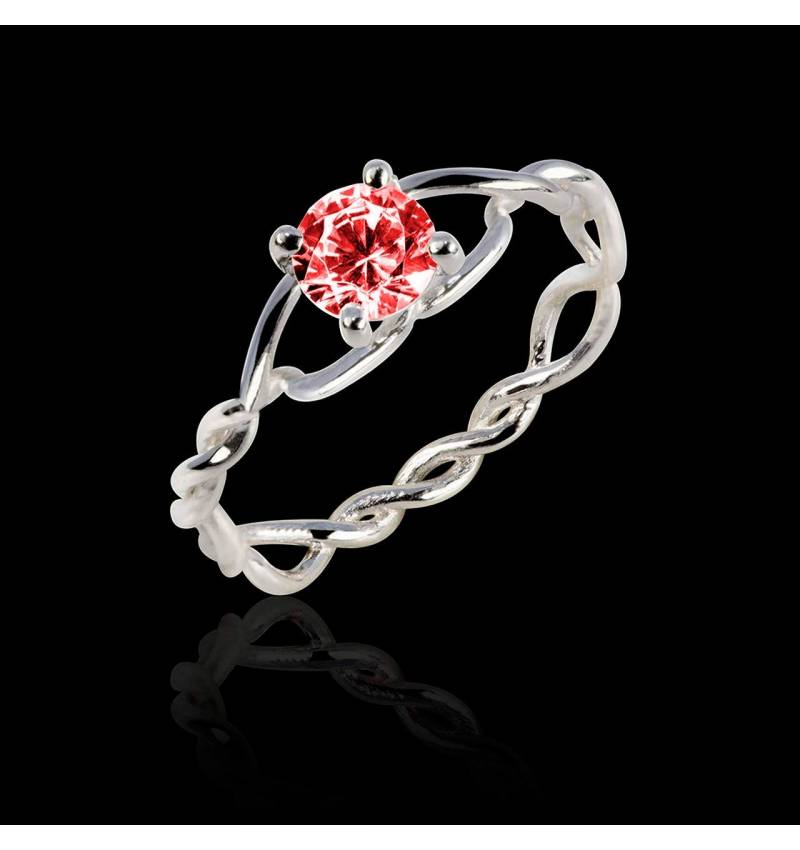 Ruby Engagement Ring White Gold Entrelassée