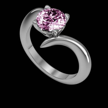 Pink Sapphire Engagement Ring White Gold Serpentine