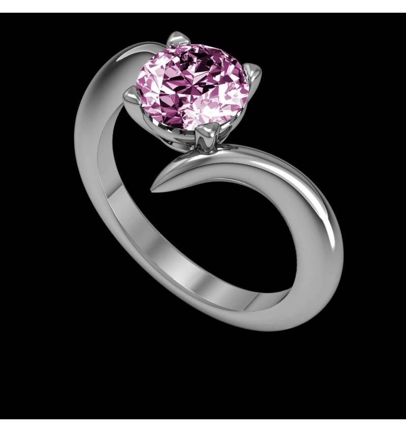 Pink Sapphire Engagement Ring White Gold Serpentine