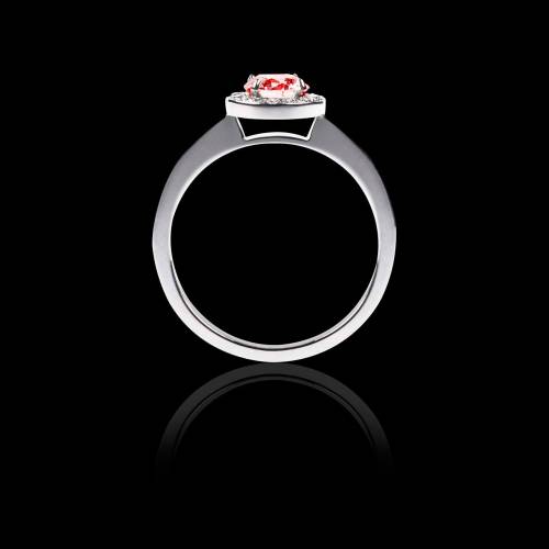 Ruby Engagement Ring Diamond Paving  White Gold  Rekha Solo