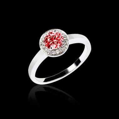 Ruby Engagement Ring Diamond Paving  White Gold  Rekha Solo