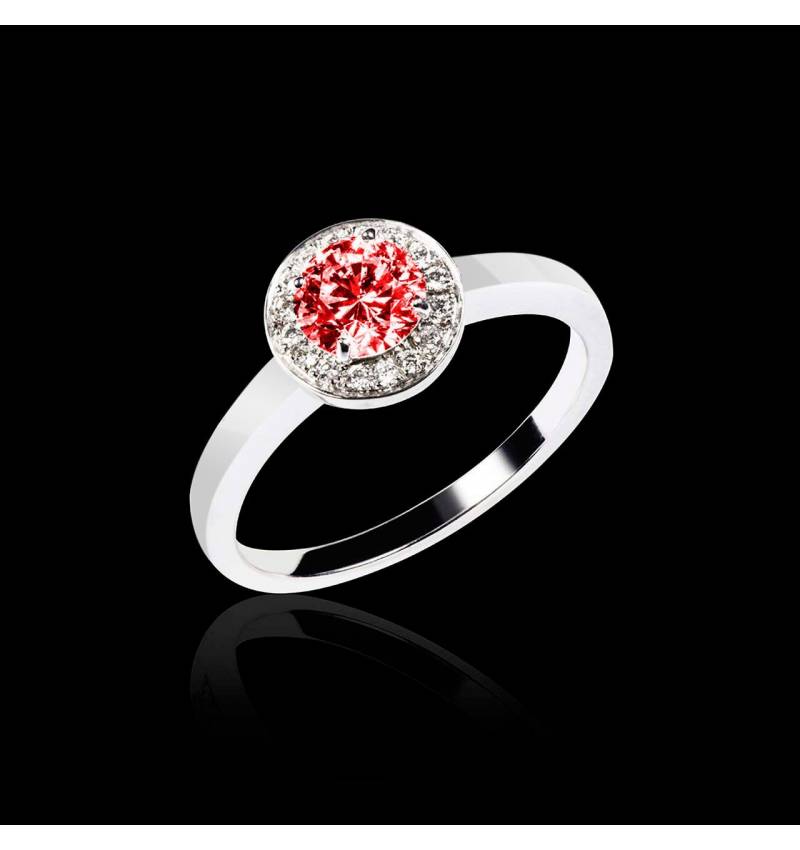 Ruby Engagement Ring Diamond Paving  White Gold  Rekha Solo