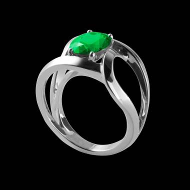 Round Emerald Engagement Ring White Gold Future Solo