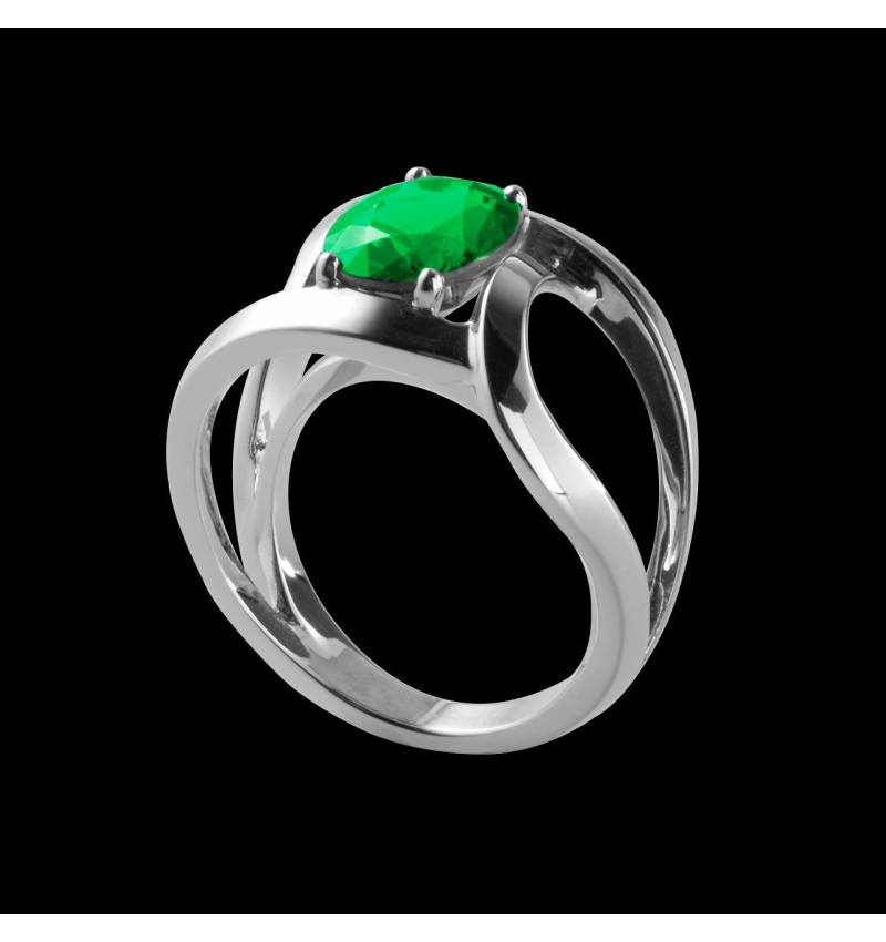 Round Emerald Engagement Ring White Gold Future Solo