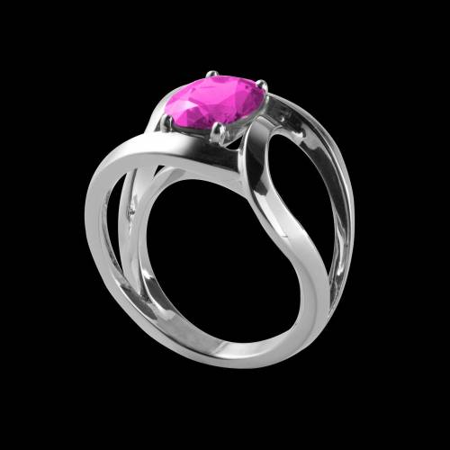Round Pink Sapphire Engagement Ring White Gold Future Solo