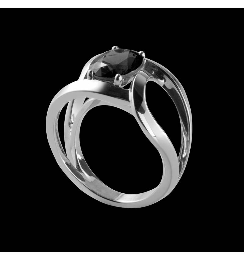 Round Black Diamond Engagement Ring  White Gold Future Solo