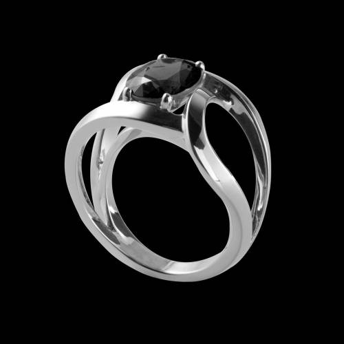 Round Black Diamond Engagement Ring  White Gold Future Solo