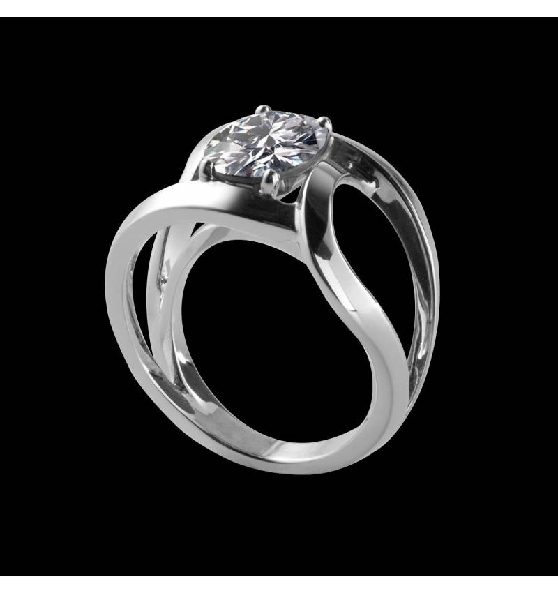 Round Diamond Engagement Ring White Gold Future Solo