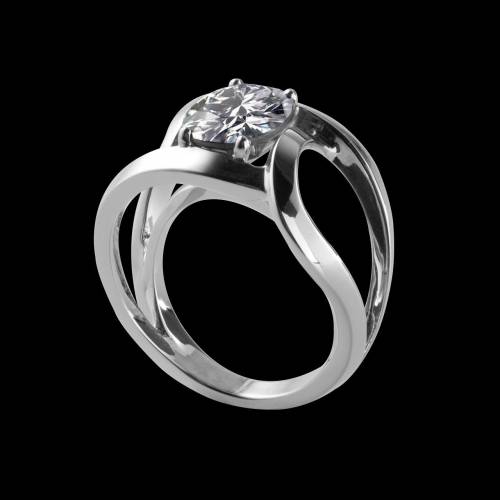 Round Diamond Engagement Ring White Gold Future Solo